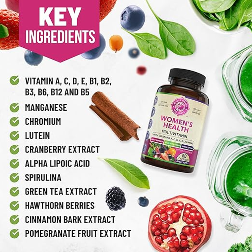 World Hole Wellness Women's Health Multivitamin – 60 Capsules
