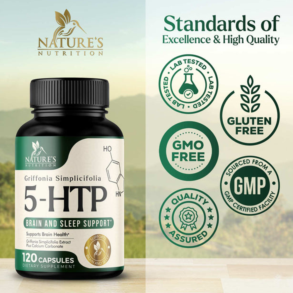 Nature’s Nutrition 5-HTP – Brain, Mood & Sleep Support Capsules
