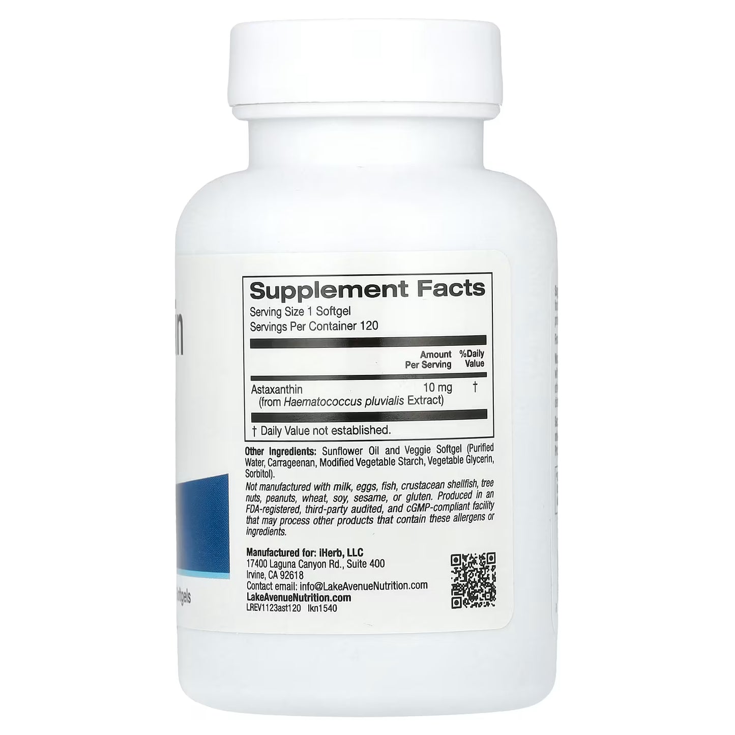Lake Avenue Nutrition Astaxanthin 10 mg Supplement