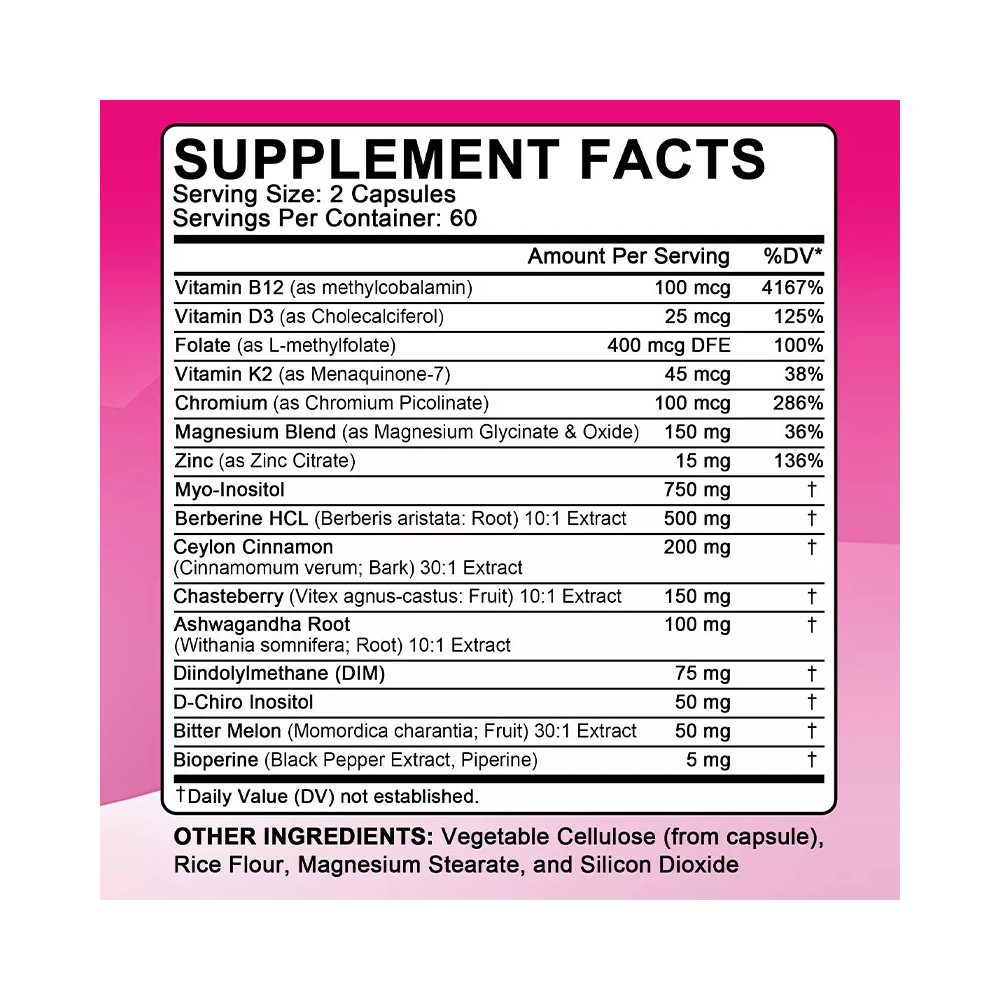 Didacat Myo-Inositol & D-Chiro Inositol Supplement Capsules