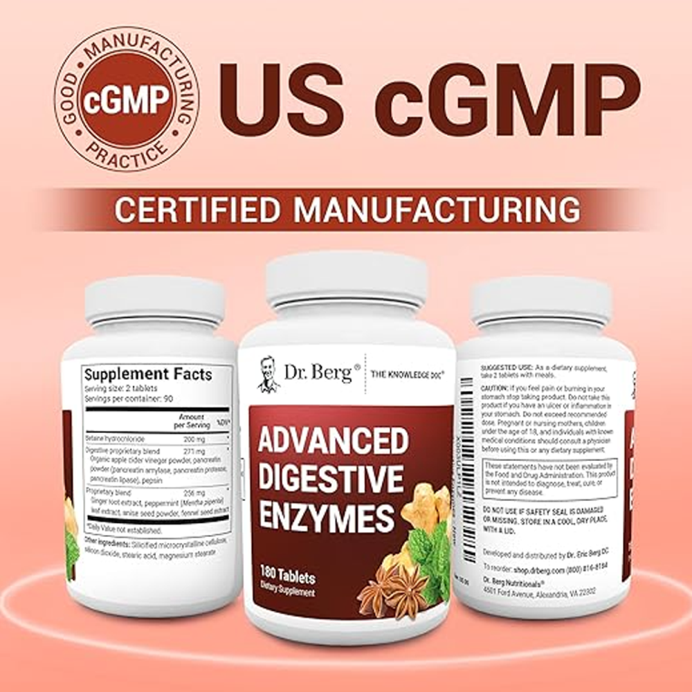 Dr. Berg® Advanced Digestive Enzymes – (180 Tablets)