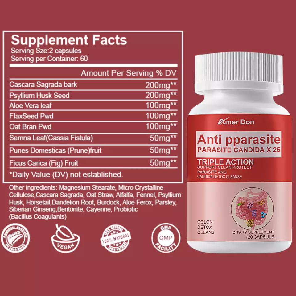 Amer Don Anti Parasite Candida Cleanse 120 Capsules
