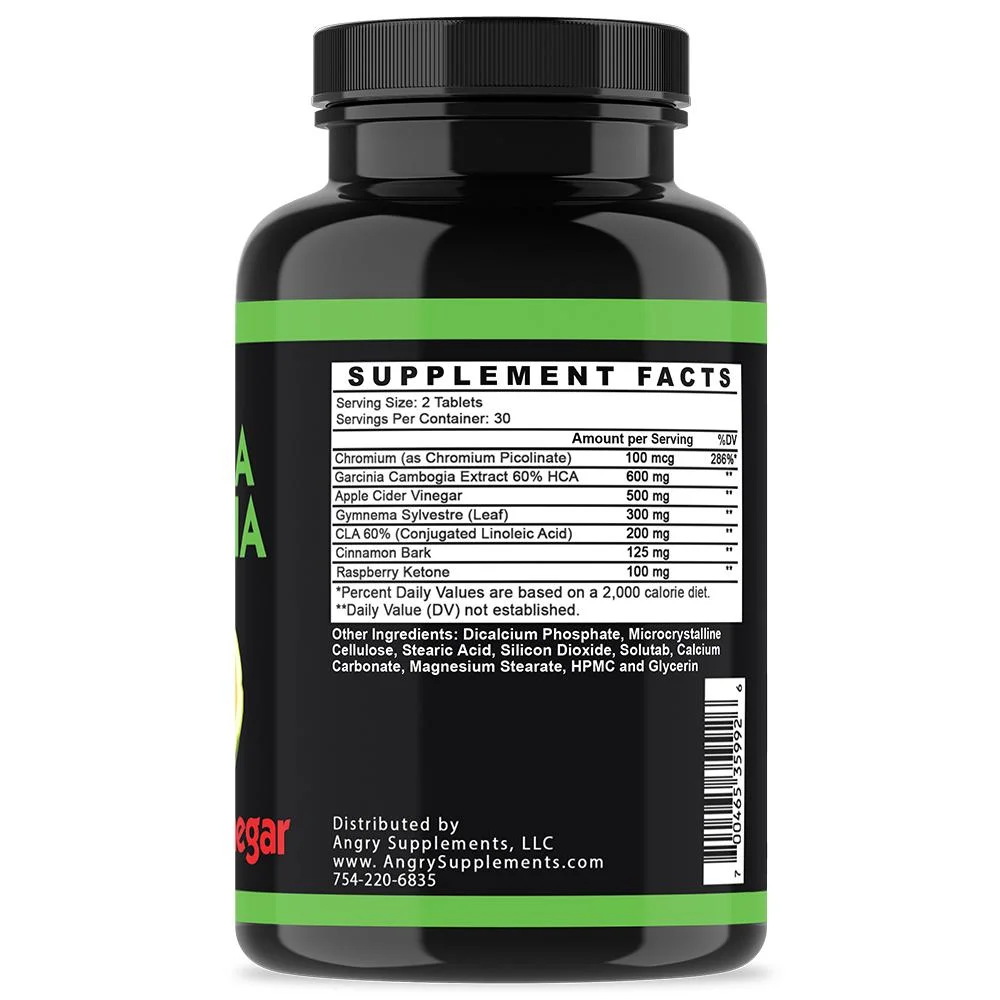 Angry Supplements Garcinia Cambogia With Apple Cider Vinegar Capsules