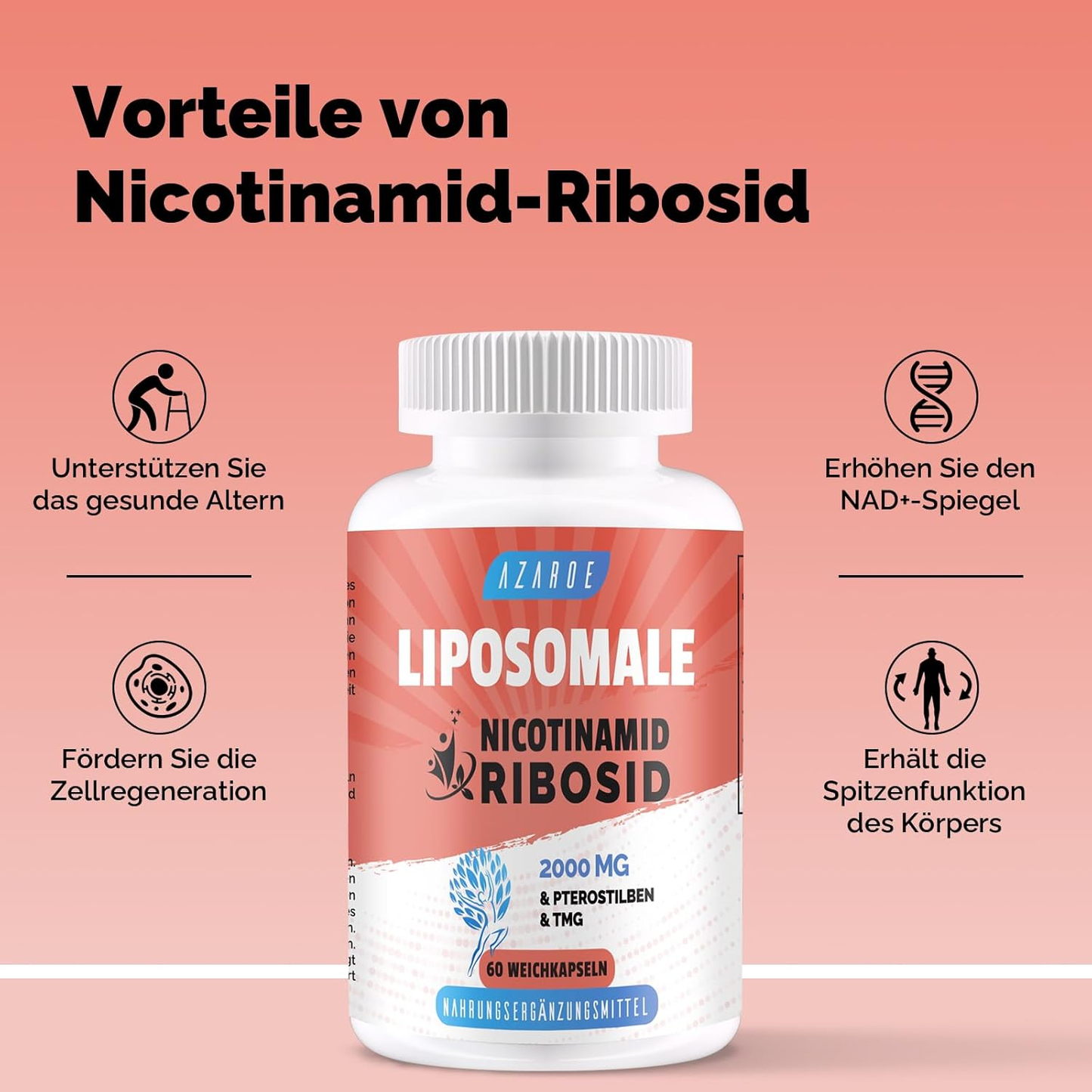 Azaroe Liposomal Nicotinamide Riboside 2000mg Capsules