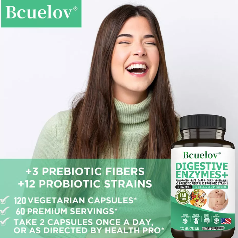 Bcuelov Digestive Enzymes+ – Advanced Gut Health 120 Capsules