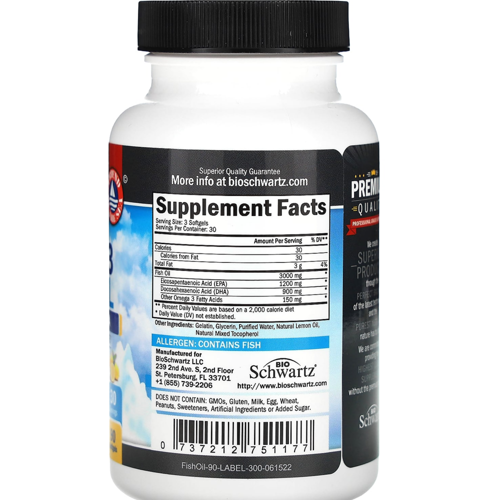 Bio Schwartz Icelandic Ultra-Pure Omega-3 Fish Oil