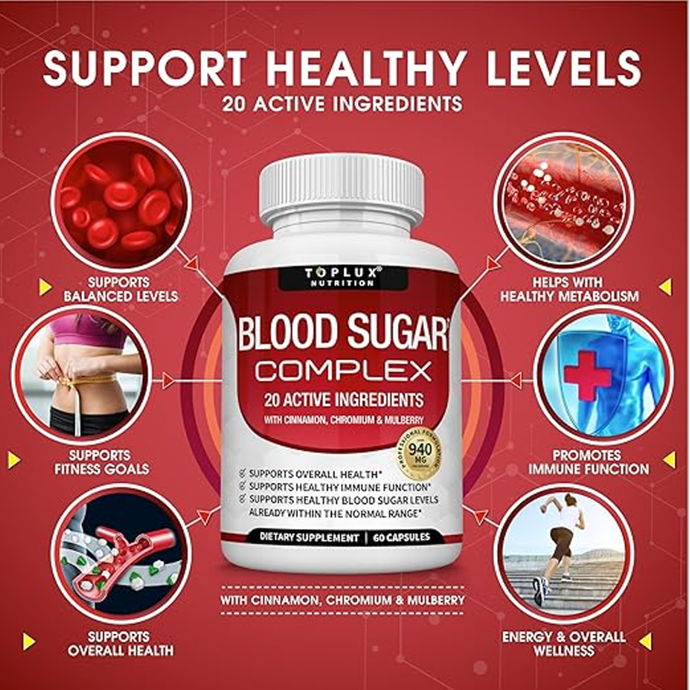 Toplux® Blood Sugar Complex – Wellness Support (60 Capsules)