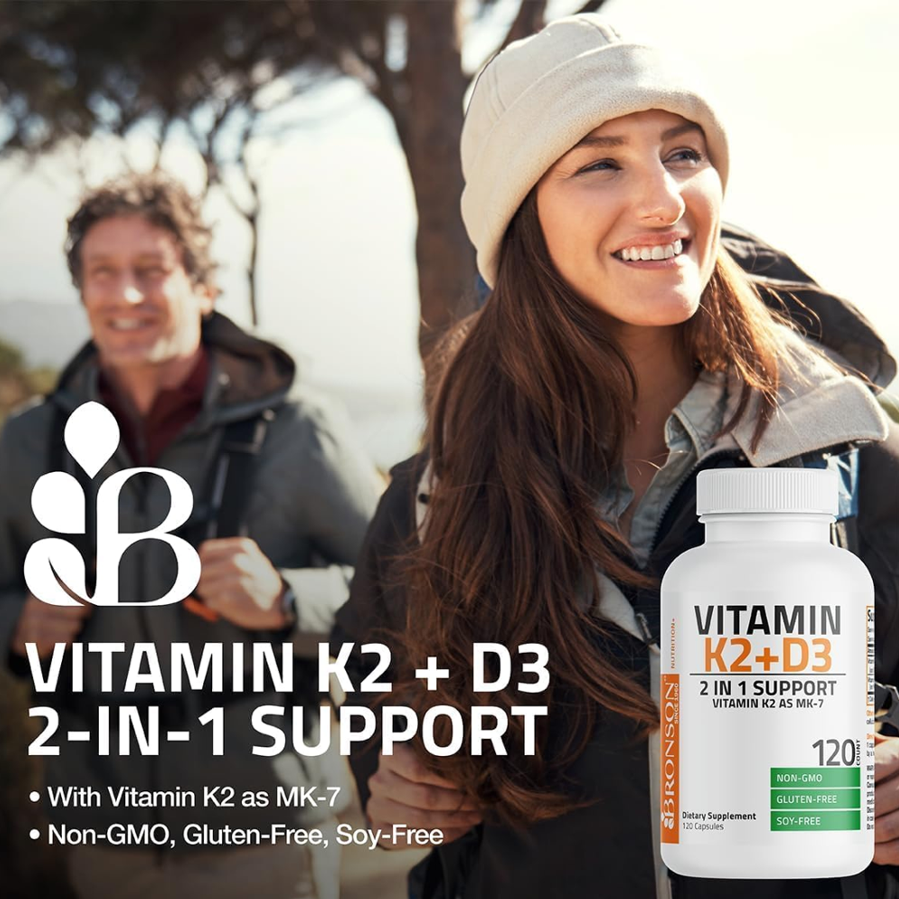 Bronson Extra Strength D3 and K2 MK-7 Supplement