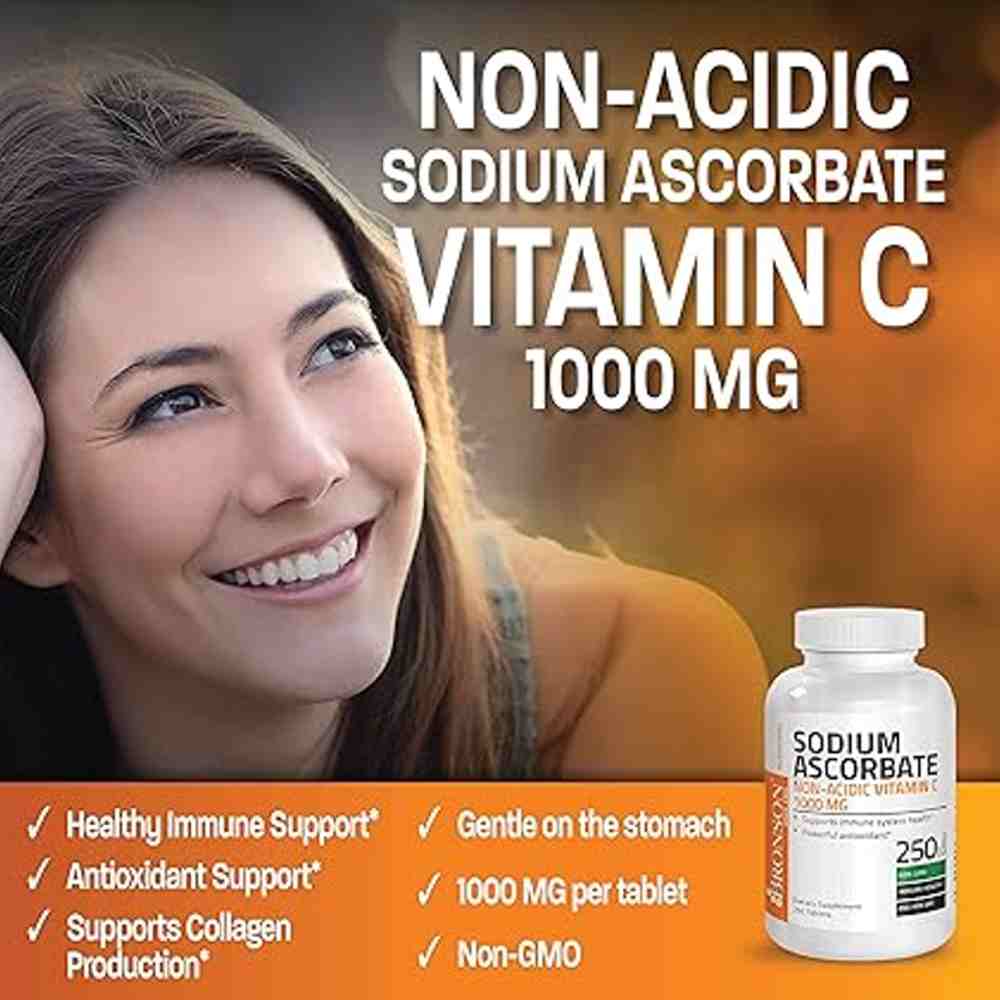 Bronson Sodium Ascorbate 1000mg – Vitamin C – 250 Tablets