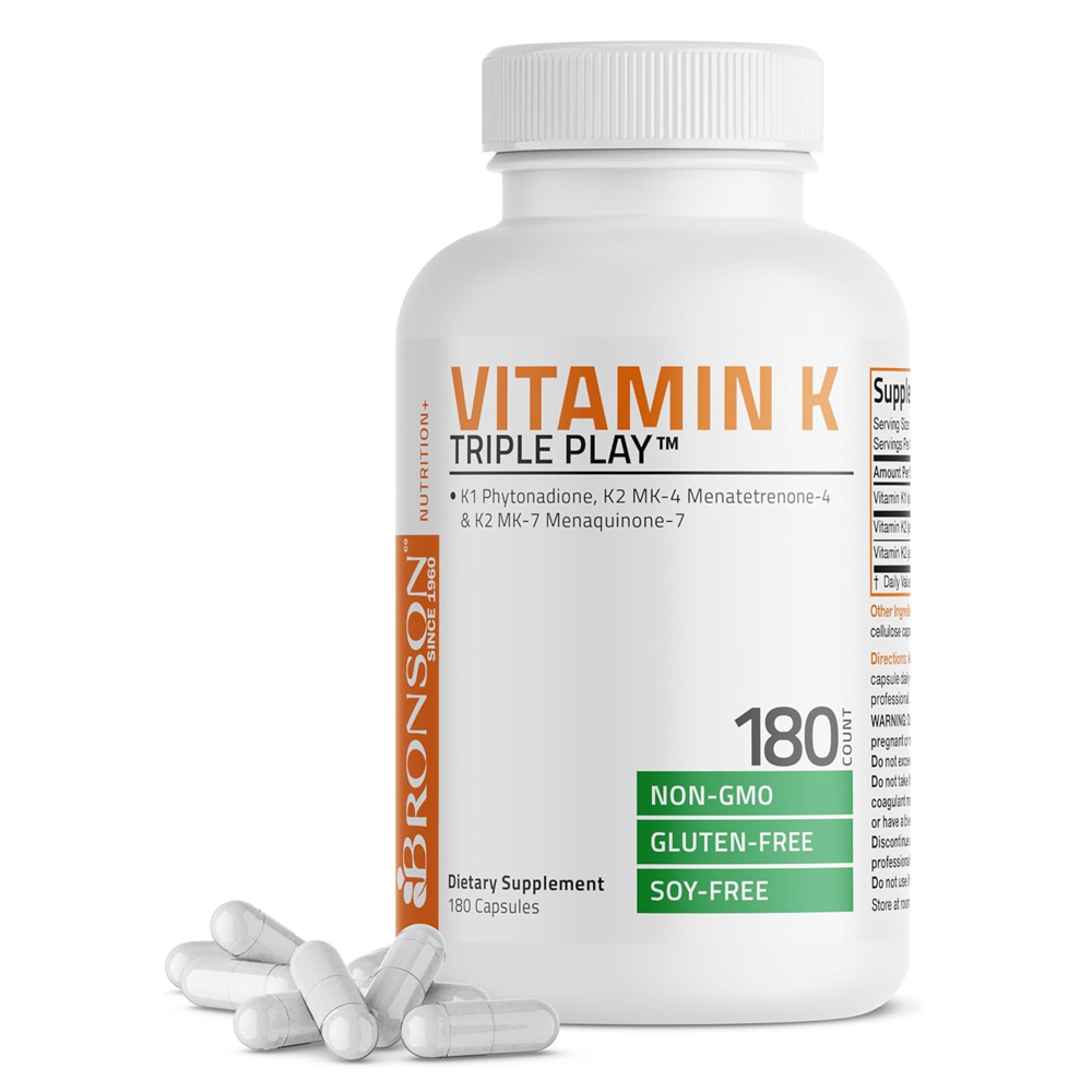 Bronson Vitamin K Triple Play Capsules