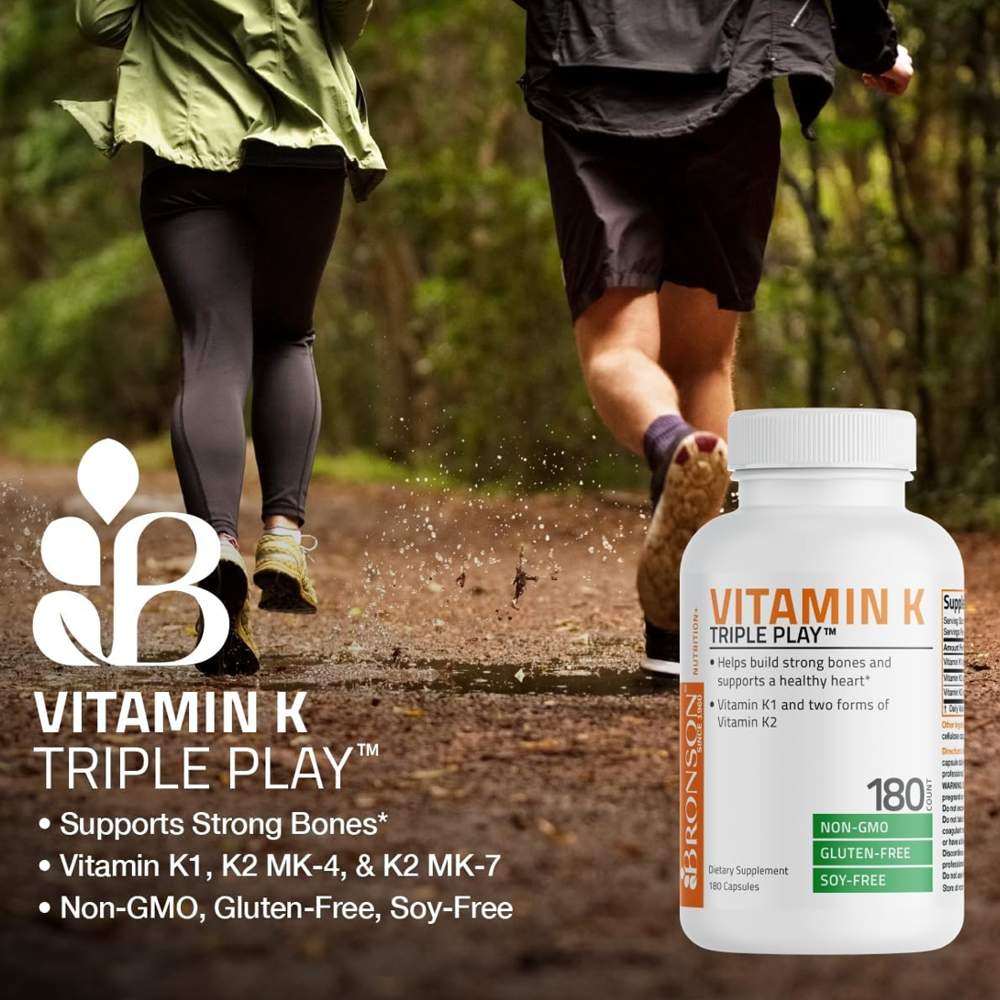 Bronson Vitamin K Triple Play Capsules