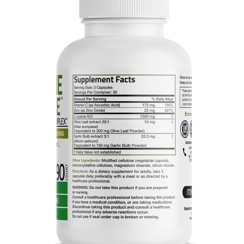 Bronson L-Lysine Defense 1500mg – 90 Vegetarian Capsules