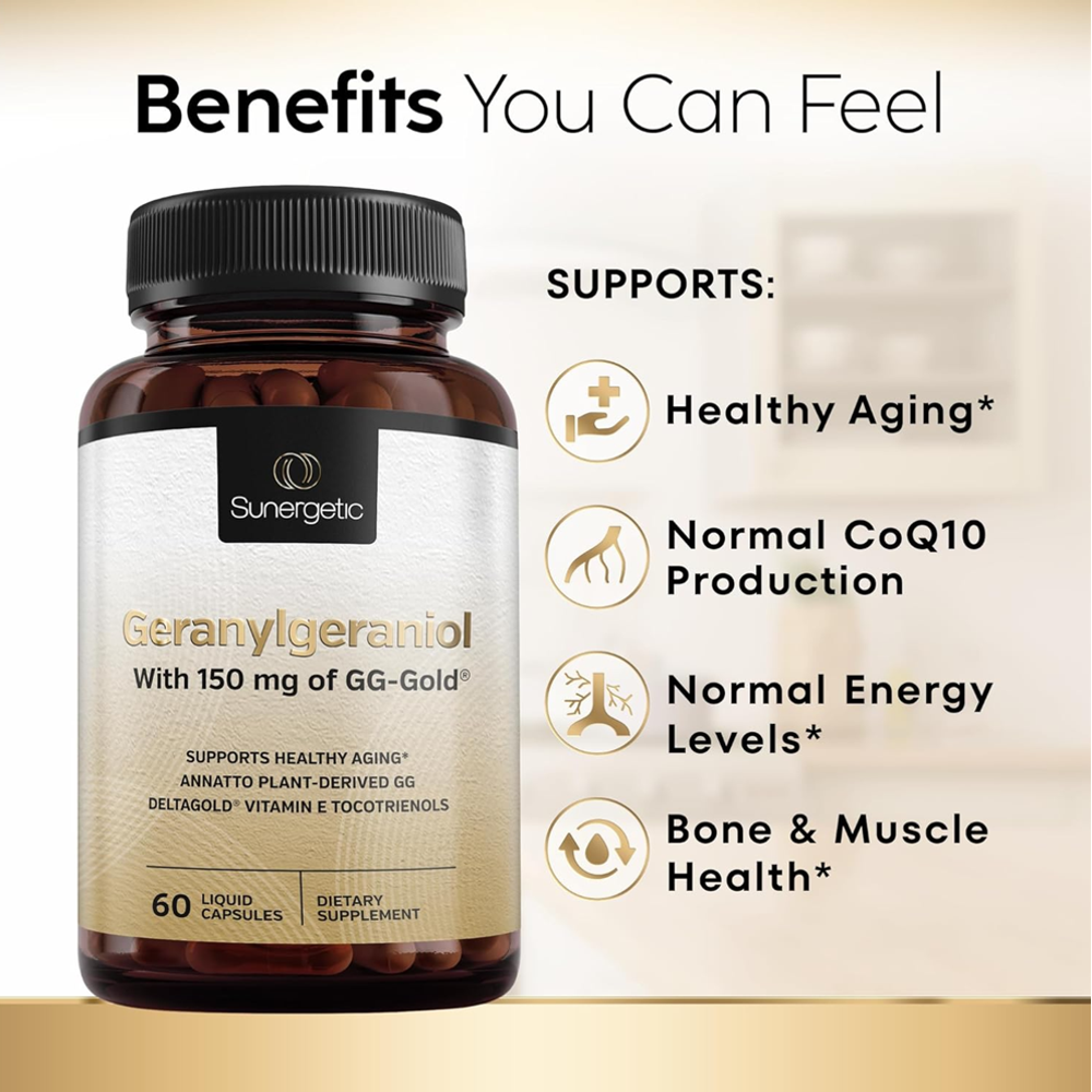 Sunergetic GG-Gold® Geranylgeraniol – (60 Liquid Capsules)
