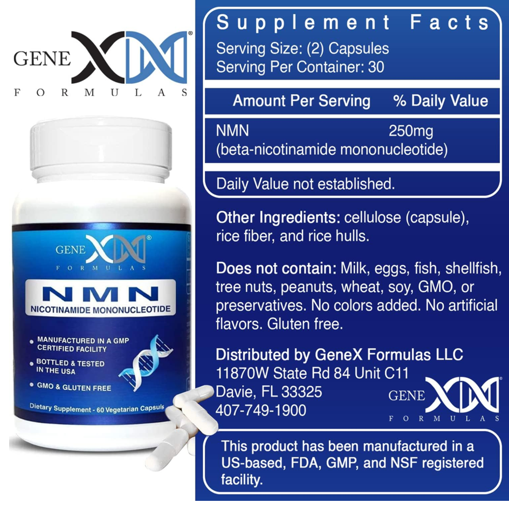 Genex NMN Nicotinamide Mononucleotide 250mg Capsules
