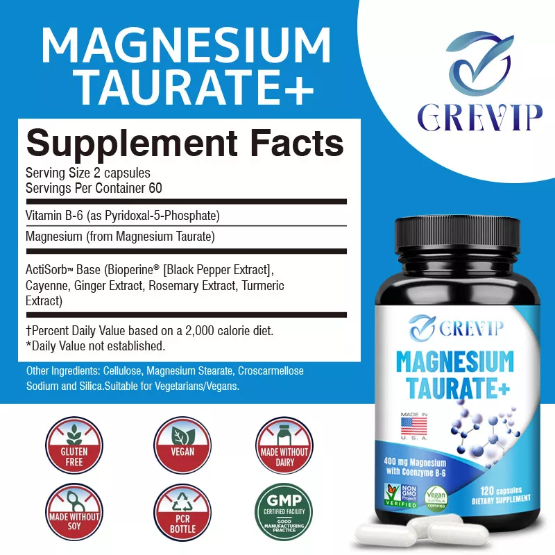 Grevip Magnesium Taurate 400Mg Capsules