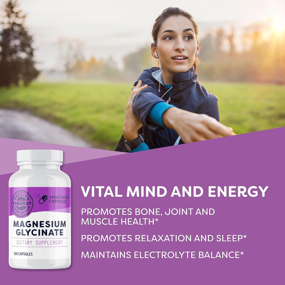 Healing Vimergy Magnesium Glycinate – 180 Vegetarian Capsules