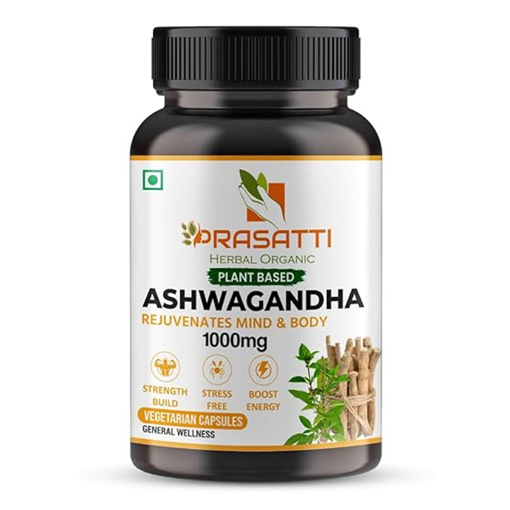Prasatti Herbal Organic Ashwagandha – Stress Relief (60 Caps)