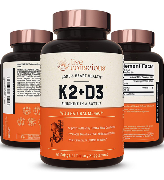 Live Conscious Vitamin K2 Mk7 With D3 Supplement