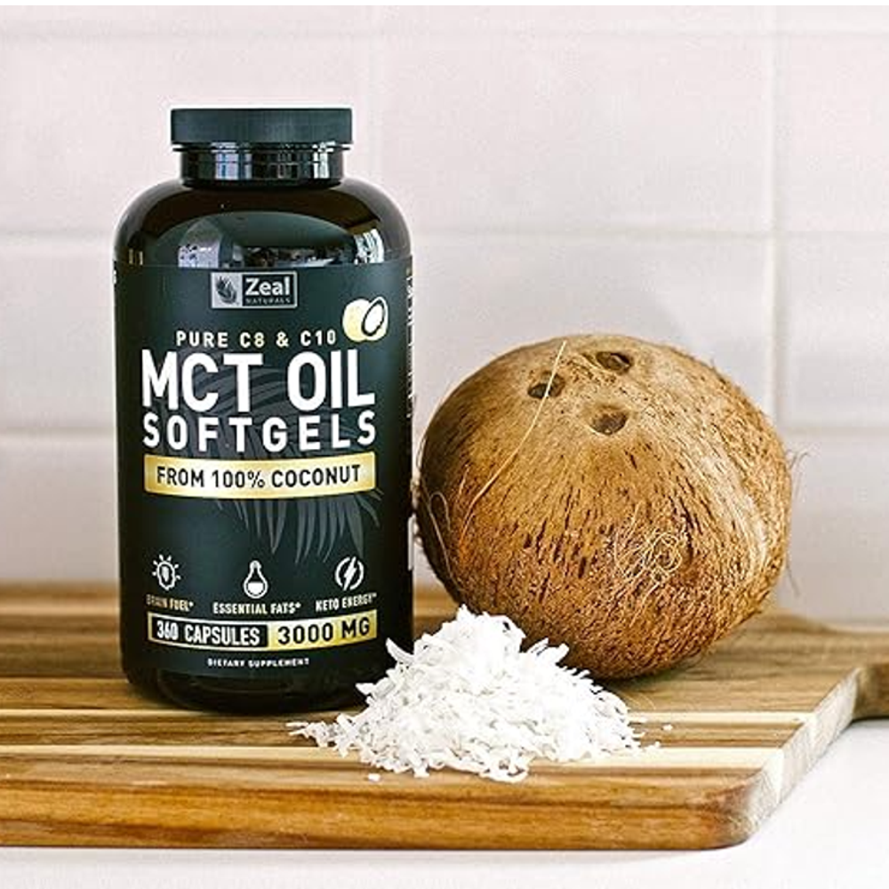 Zeal Naturals Pure C8 and C10 MCT Oil Softgels – 100% Coconut