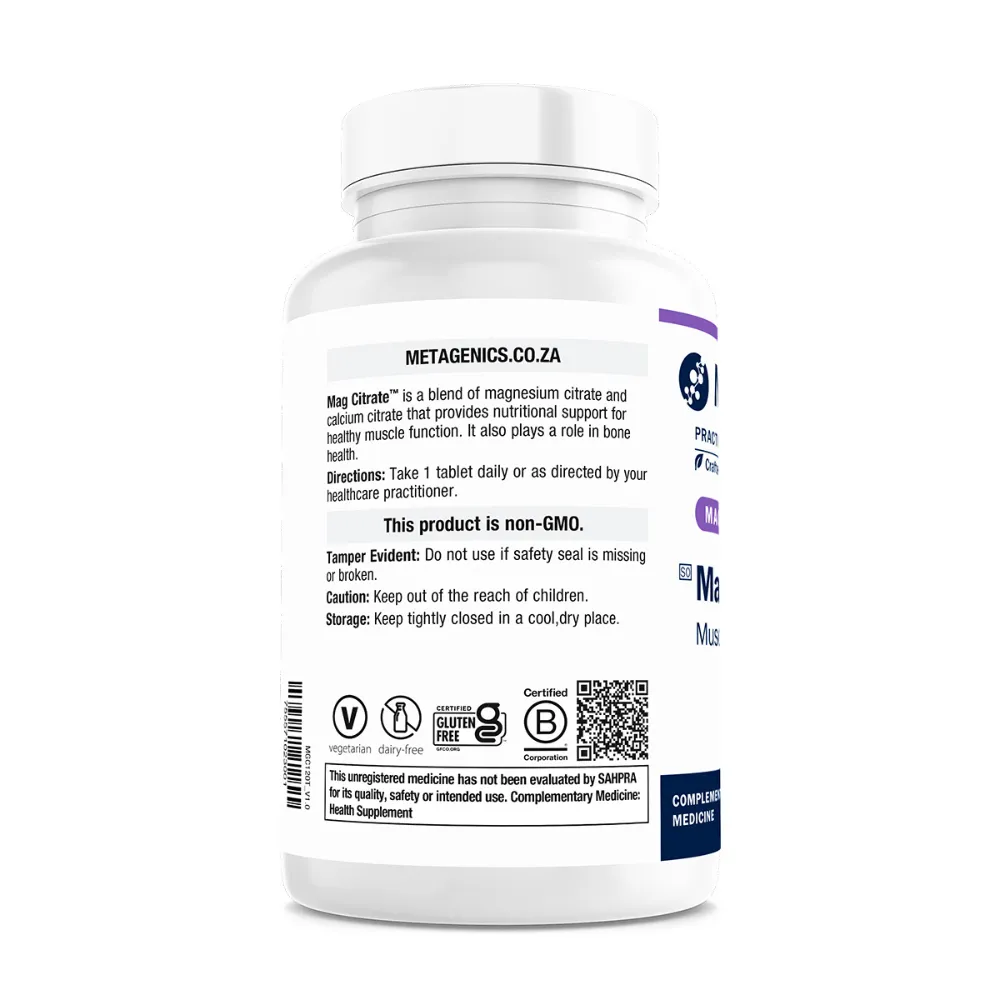 Metagenics MAGNESIUM Mag Citrate Tablets, Muscle and bone