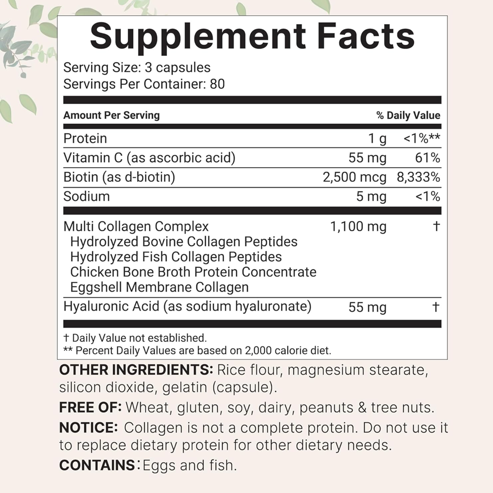 Micro Ingredients Multi Collagen Peptides Complex Capsules