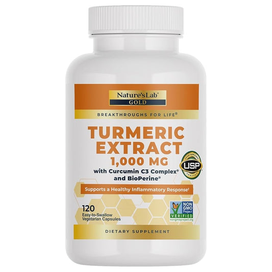 Nature's Lab Turmeric Extract 1000mg  – 180 Vegetarian Capsules