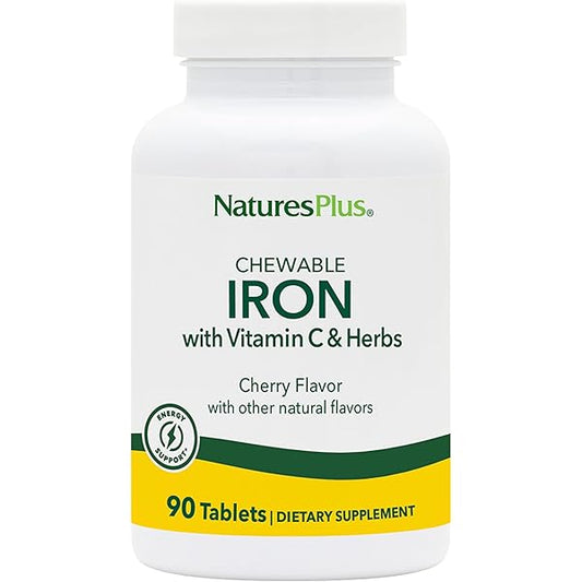Natures Plus Chewable Iron With Vitamin C & Herbs Tablets