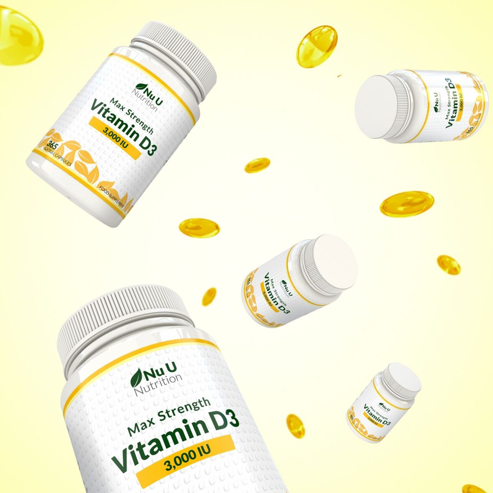 Nu U Nutrition Vitamin D3 3,000 IU Capsules