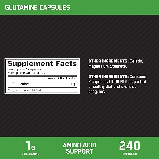 On Optimum Nutrition Glutamine Supplement