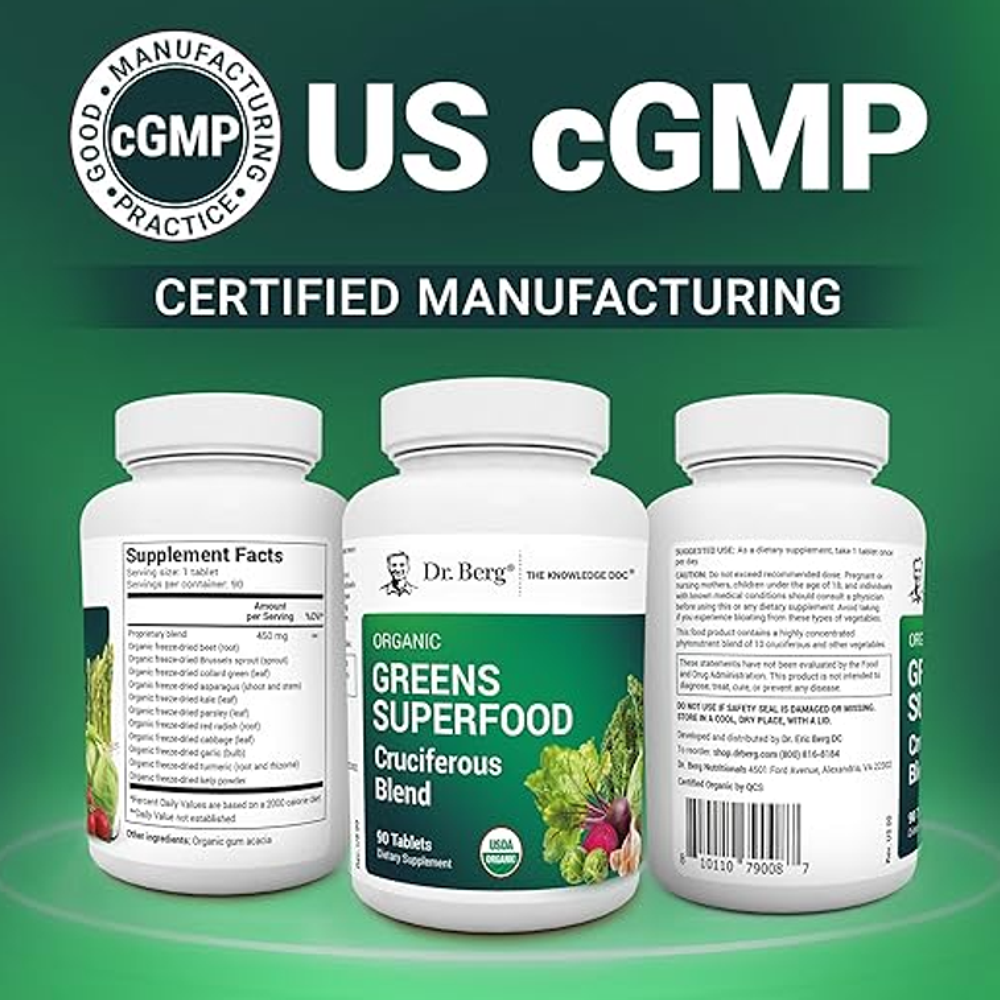Dr. Berg Organic Greens Superfood – (250 Tablets)