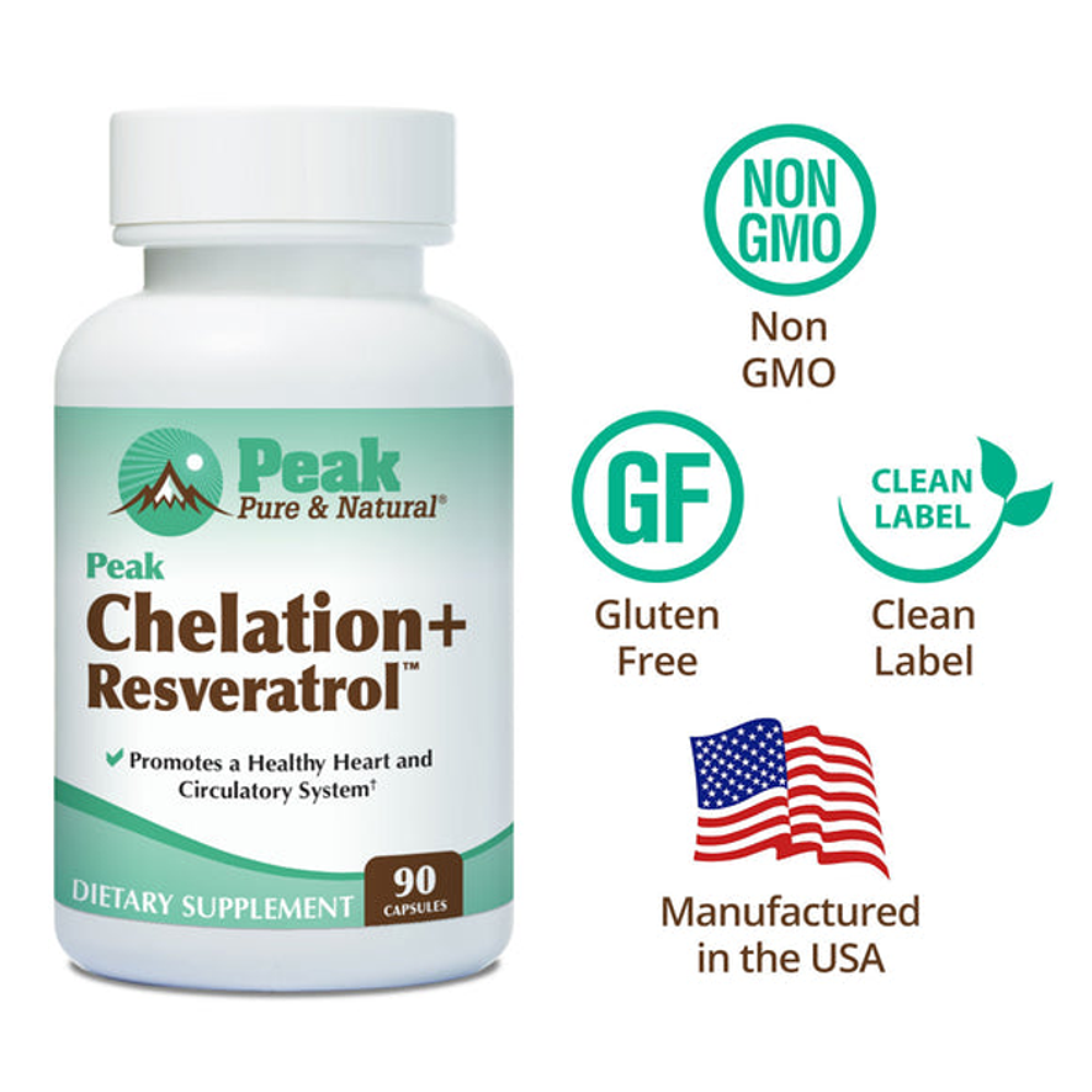 Peak Pure & Natural Peak Chelation+ Resveratrol™ – 90 Capsules