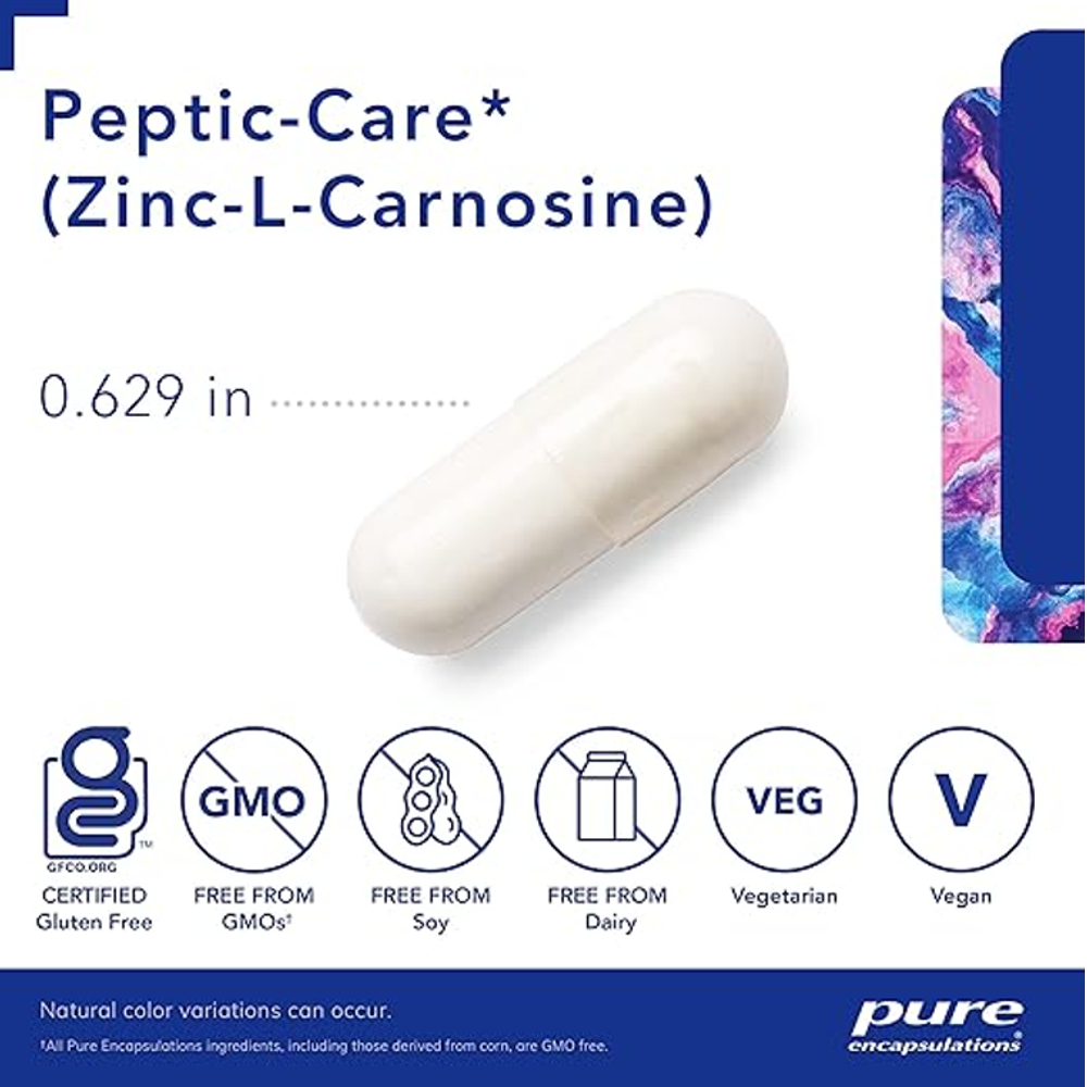 Pure Encapsulations Peptic-Care – Zinc-L-Carnosine 60 Capsules
