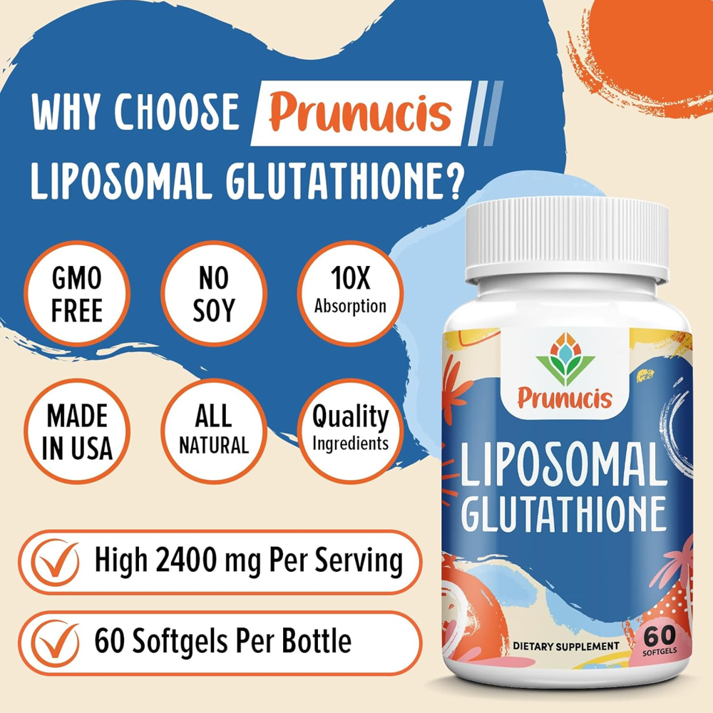 Prunucis Liposomal Glutathione – 2400mg Detox (60 Softgels)