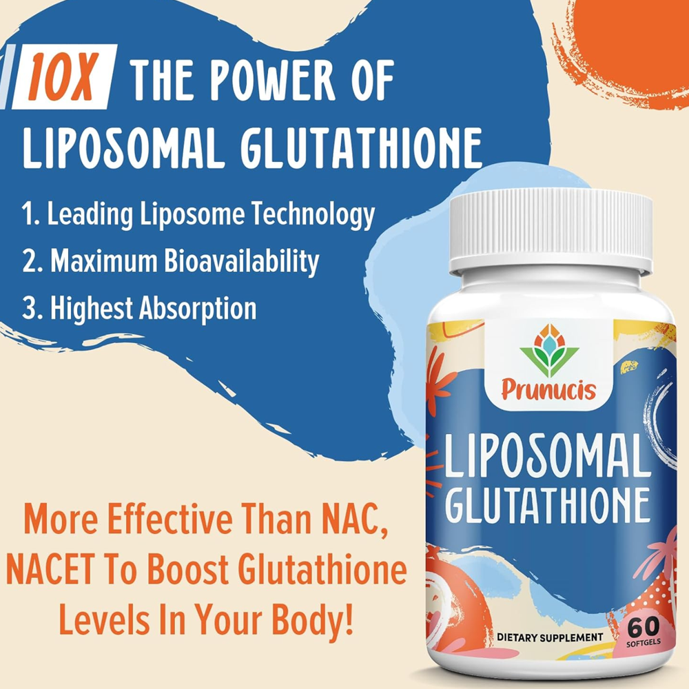 Prunucis Liposomal Glutathione – 2400mg Detox (60 Softgels)