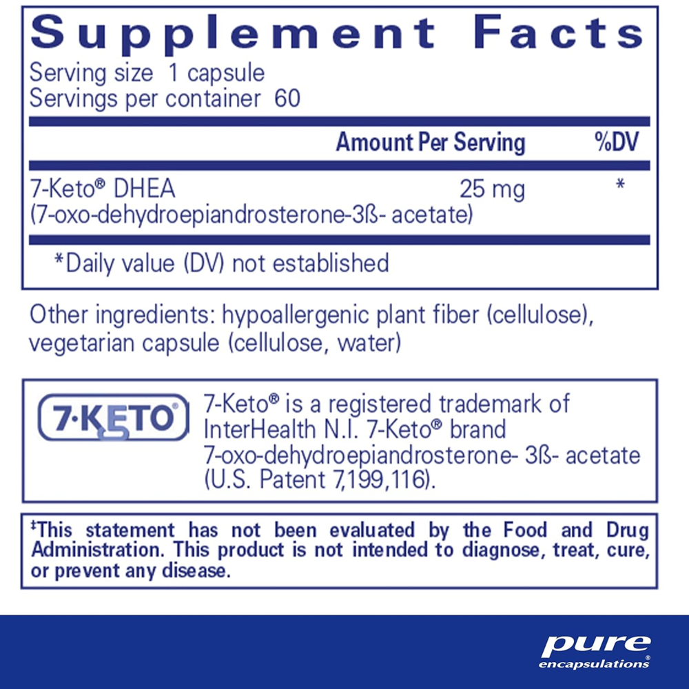 Pure Encapsulations 7 Keto Dhea 25mg Capsules