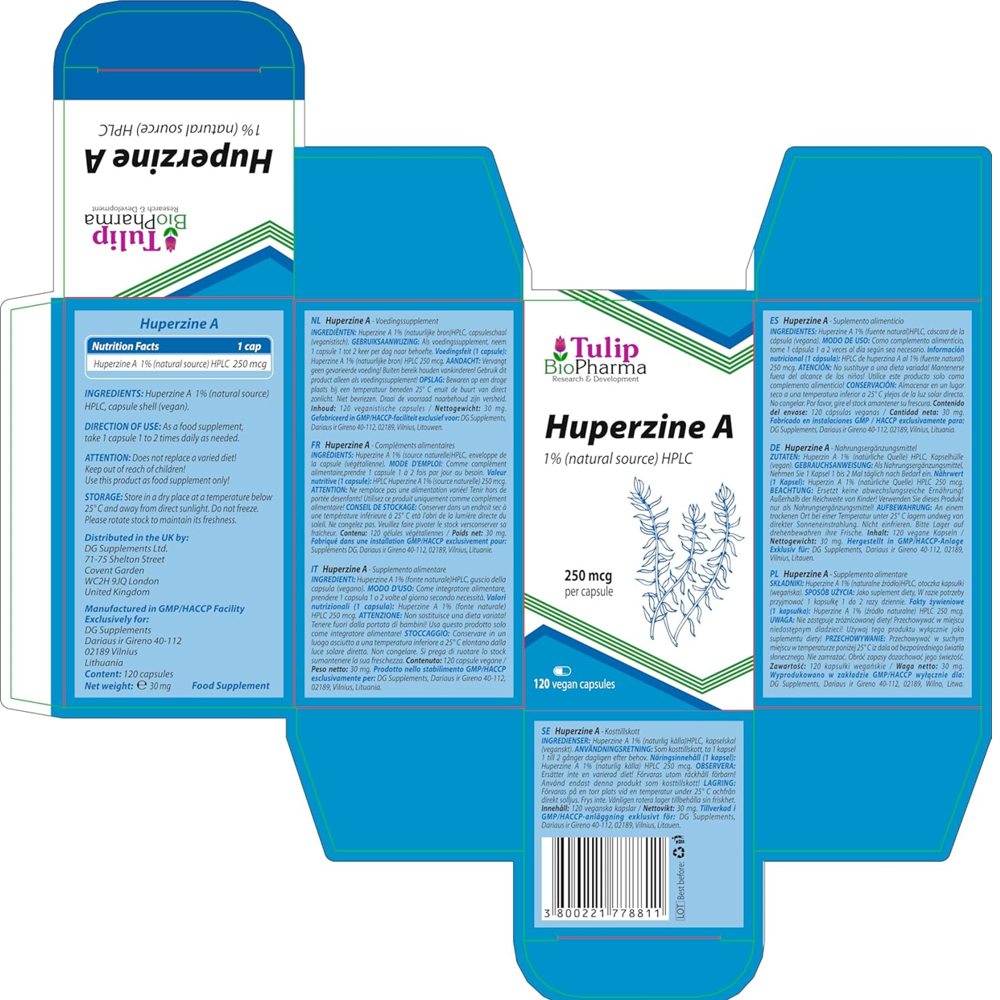 Tulip BioPharma Huperzine A 250mcg 120 Capsules