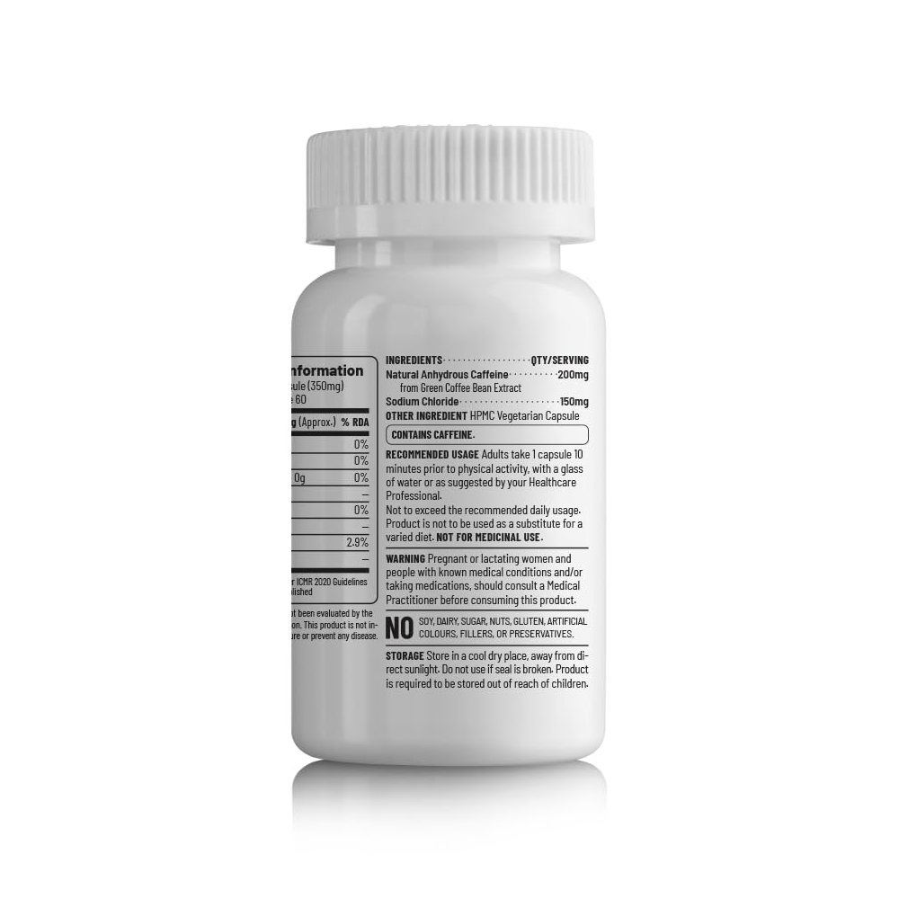 Unived Natural Caffeine Capsules 200mg Capsules