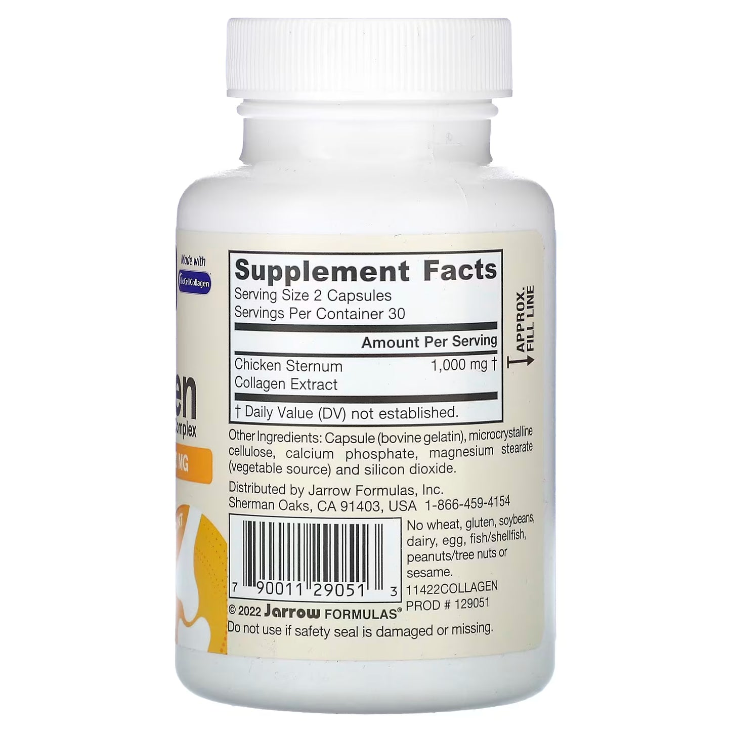 Vegan Jarrow Formulas Type II Collagen 1000 mg Supplement