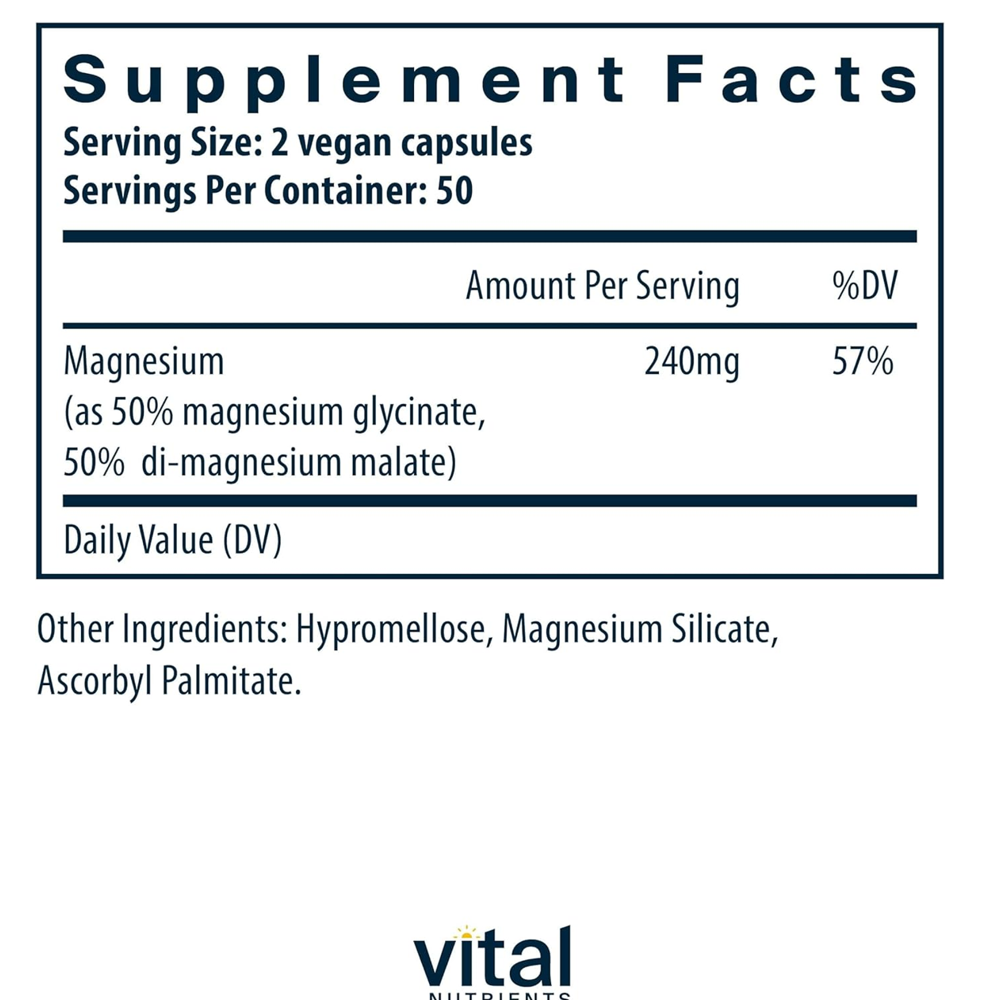 Vital Natural Magnesium Glycinate + Malate Capsules
