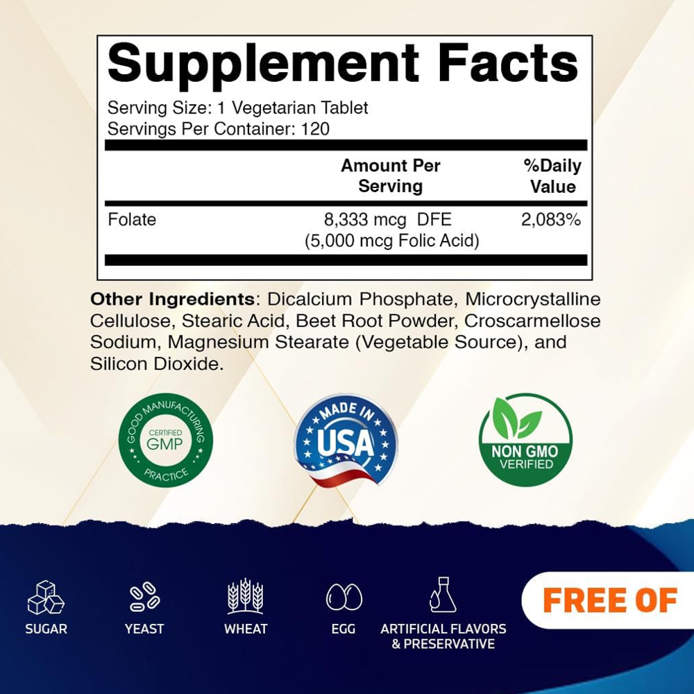 Vitamatic Folic Acid 5 Mg Capsules