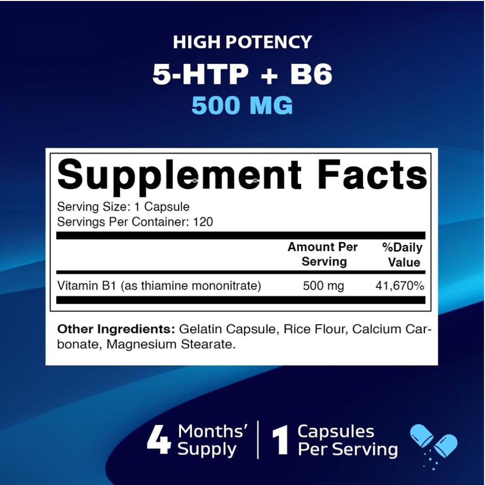 Vitamatic High Potency Vitamin B1 500 mg Capsules