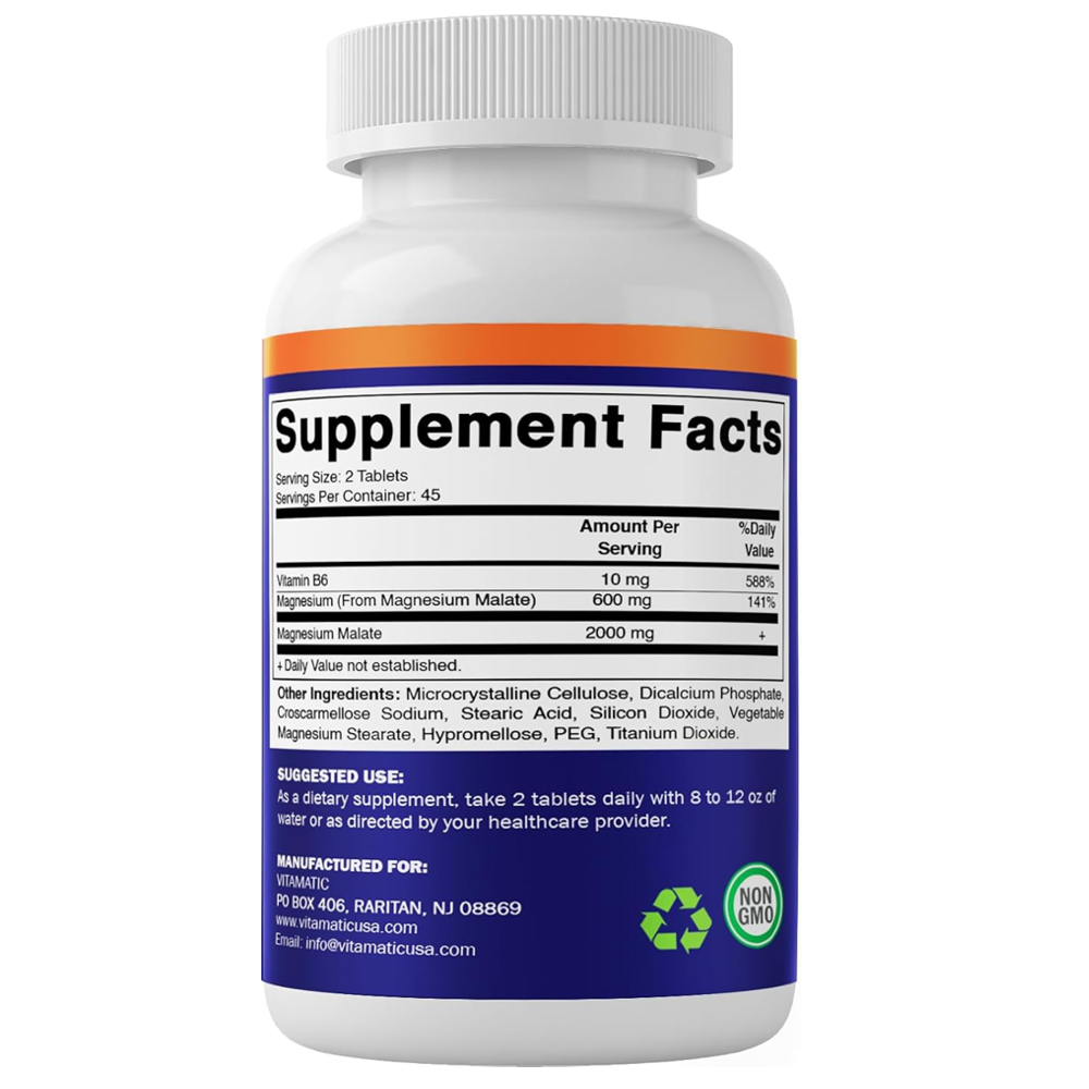 Vitamatic Magnesium Malate with B6 Capsules