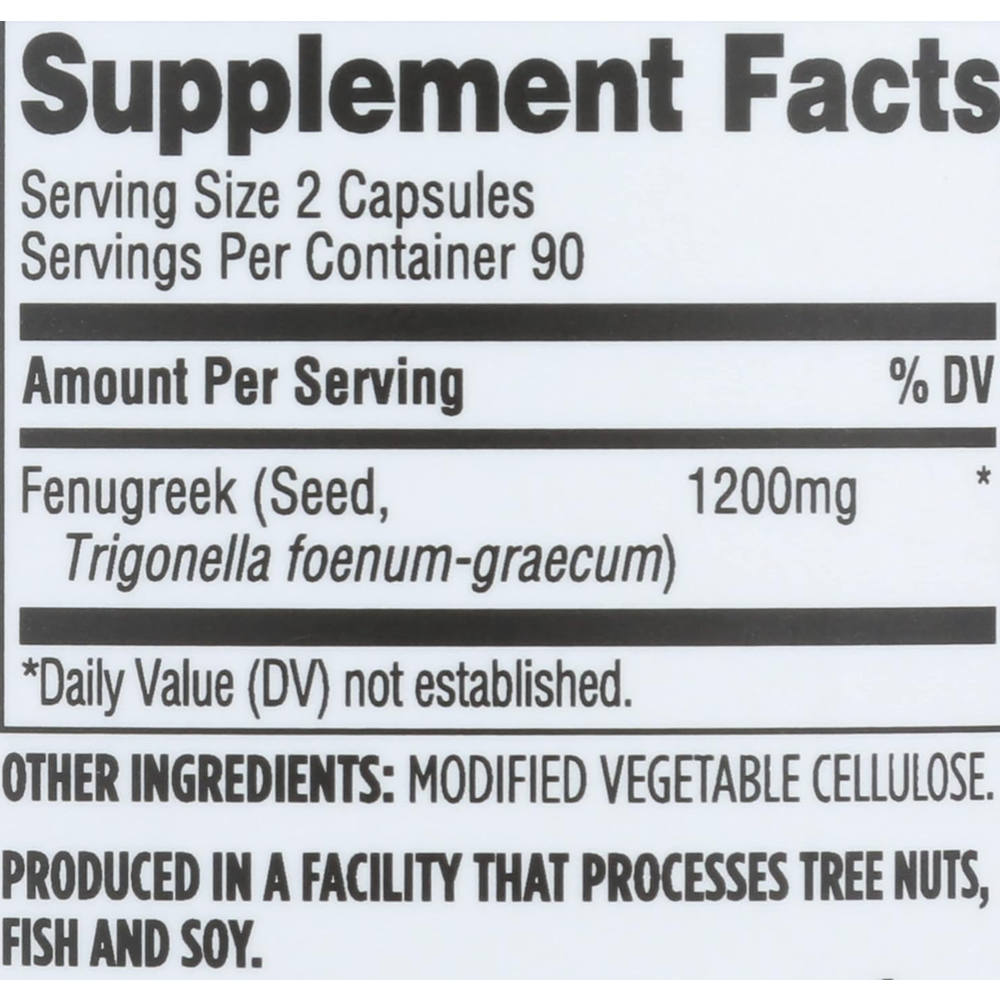 Whole Foods Market Fenugreek 1200mg Capsules