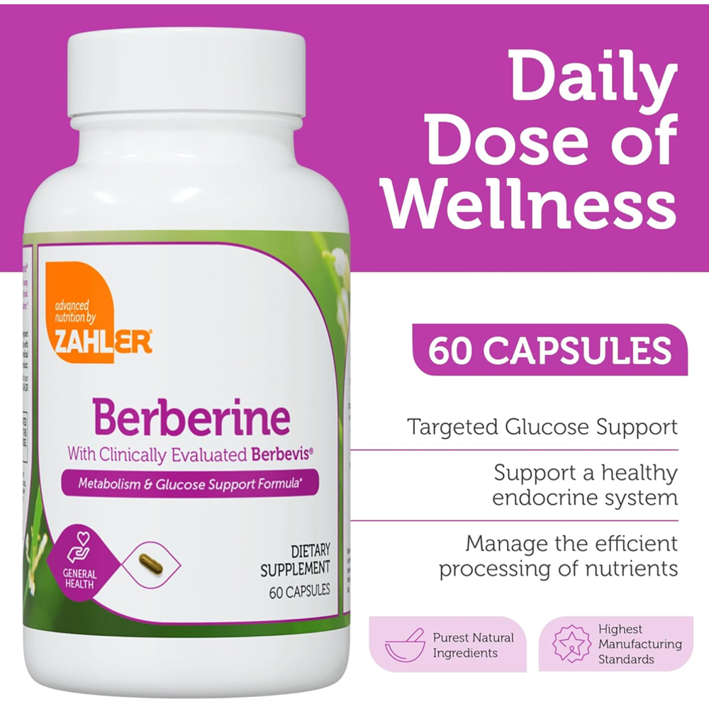Zahler Berberine Capsules - With Clinically Evaluated Berbevis