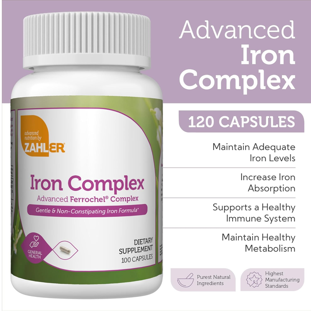 Zahlers Iron Complex Capsules, With Ferrochel