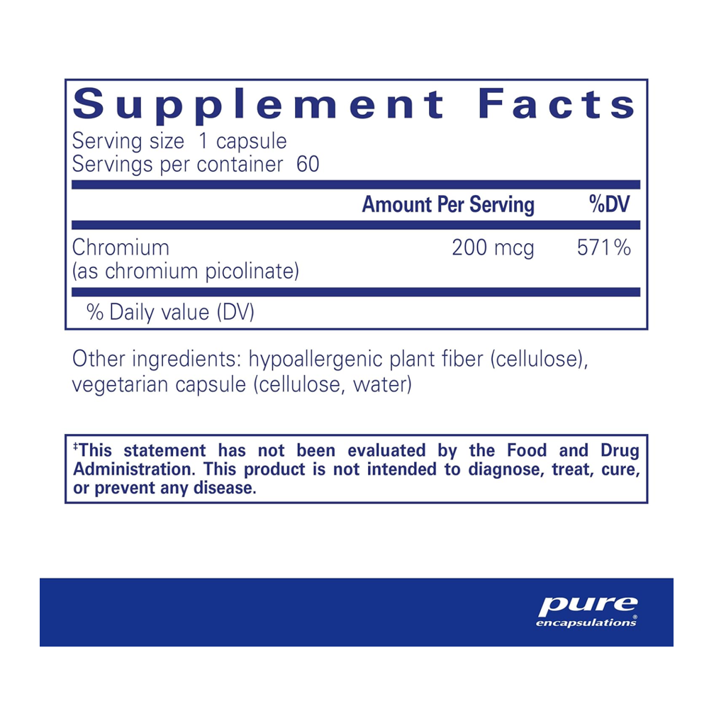 Pure Encapsulations Chromium Picolinate Capsules 60