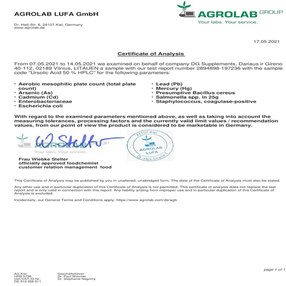 Tulip BioPharma Ursolic Acid Capsules