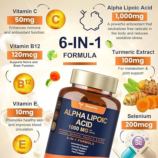 Acido Alpha Lipoic Acid 1000 mg Supplement