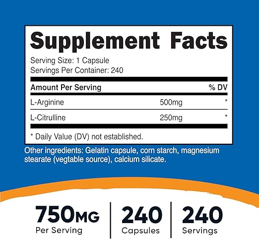 Nutricost L - Arginine + L - Citrulline Supplement - My Daraz Store