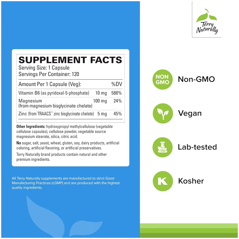 Terry Naturally BioActive Magnesium Complex with P - 5 - P and Zinc - My Daraz Store